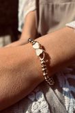 Laundry B Free Spirit Stretch Stacker Bracelet Linked Hearts Gold